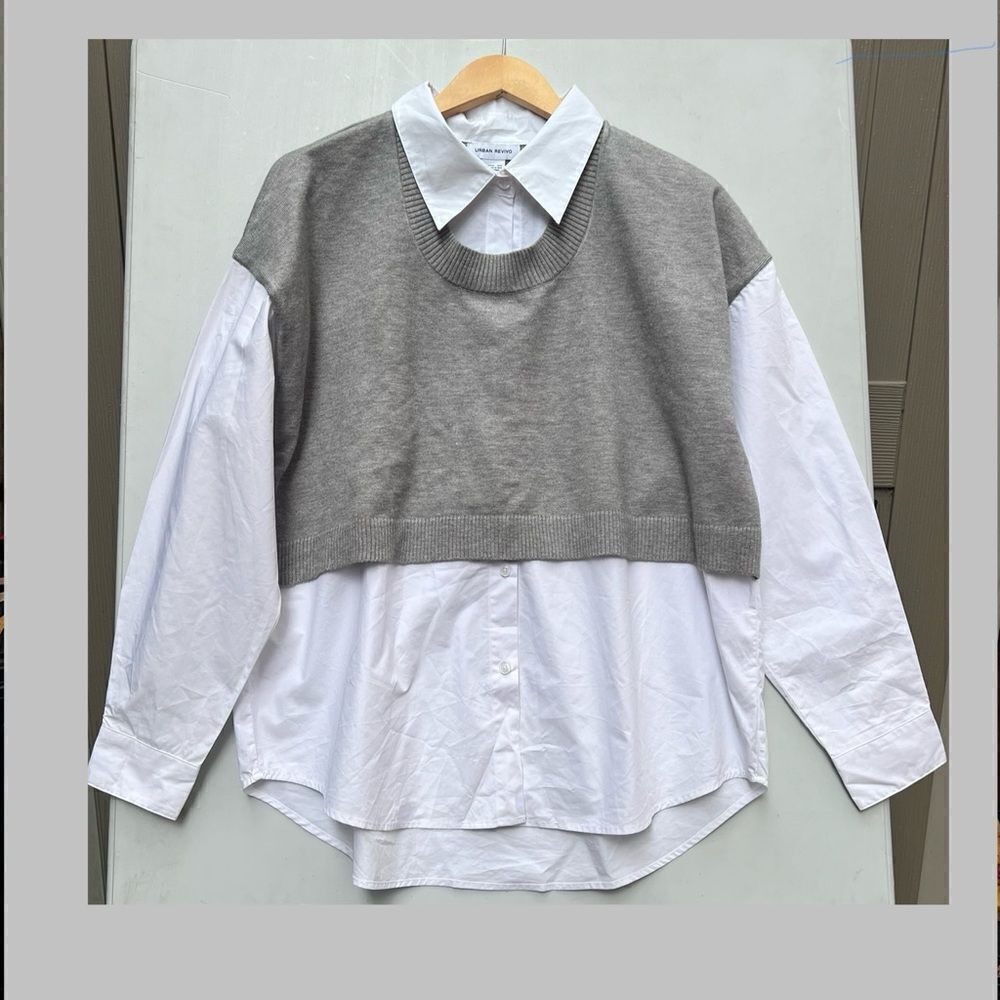 URBAN REVIVO 2 In 1 Knitted T-Shirt for Women size 8 US